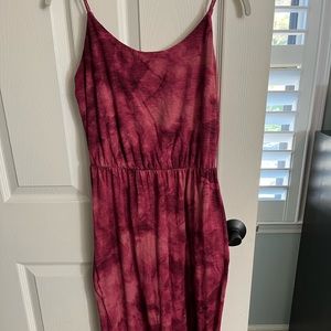 Old Navy Tie Dye pink spaghetti strap dress size small